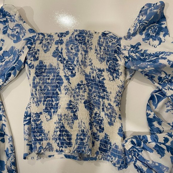 Reformation Reign Top Long Sleeve Floral Print Shirt Size 2 - Picture 3 of 13